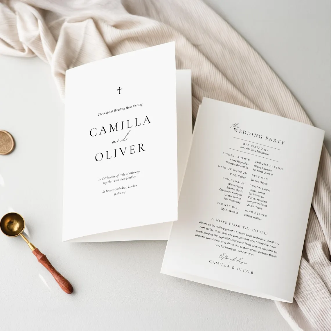 Printable catholic mass order of service template