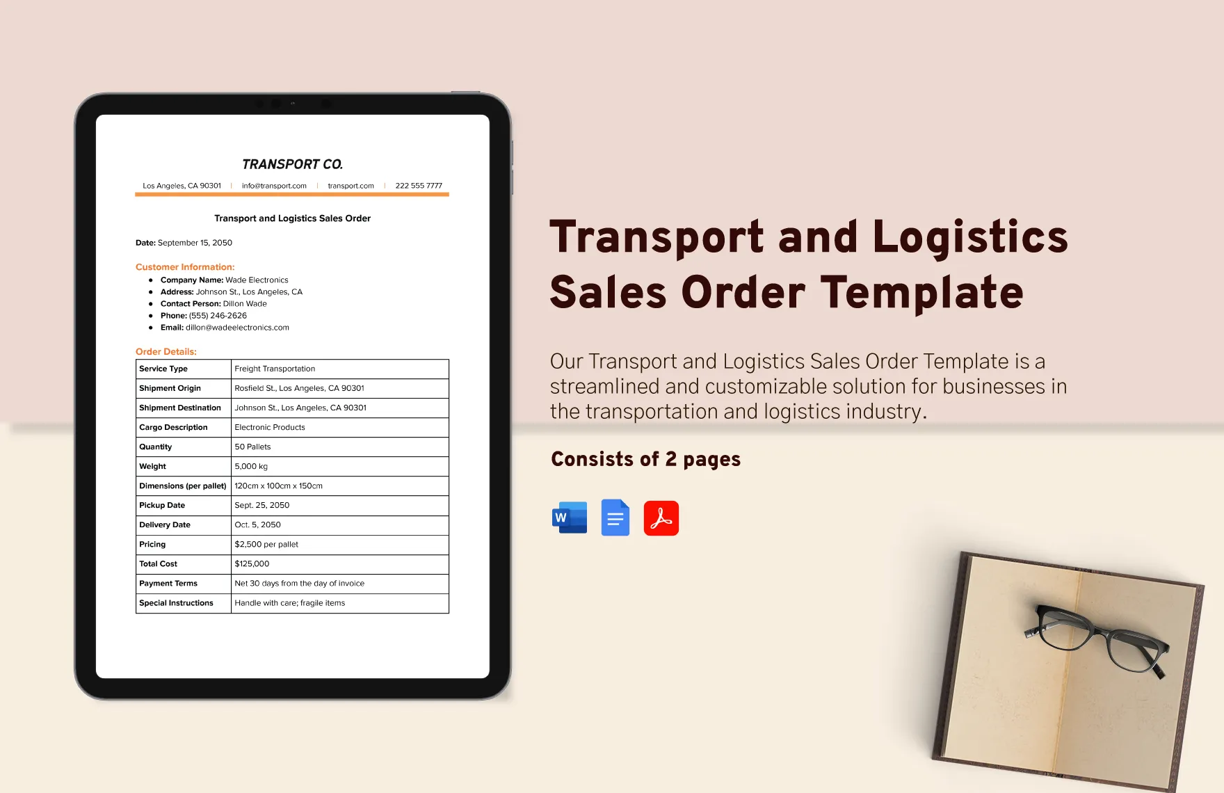 commercial trucks sales order template