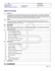 Accounts Payable Standard Operating Procedures Template Accounts Payable Standard Operating Procedures Template