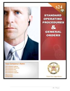 Security Guard Standard Operating Procedures Template Security Guard Standard Operating Procedures Template