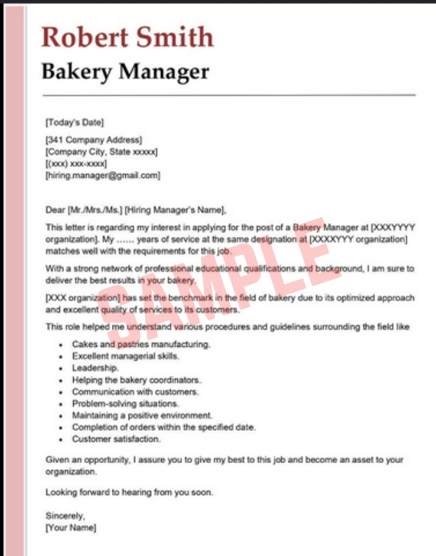 Bakery Manager Job Description Template