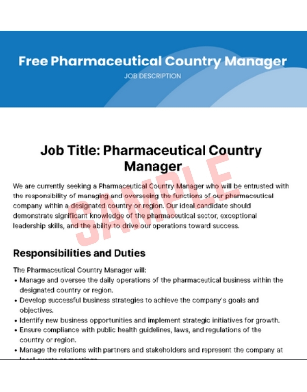 Country Manager Job Description Template