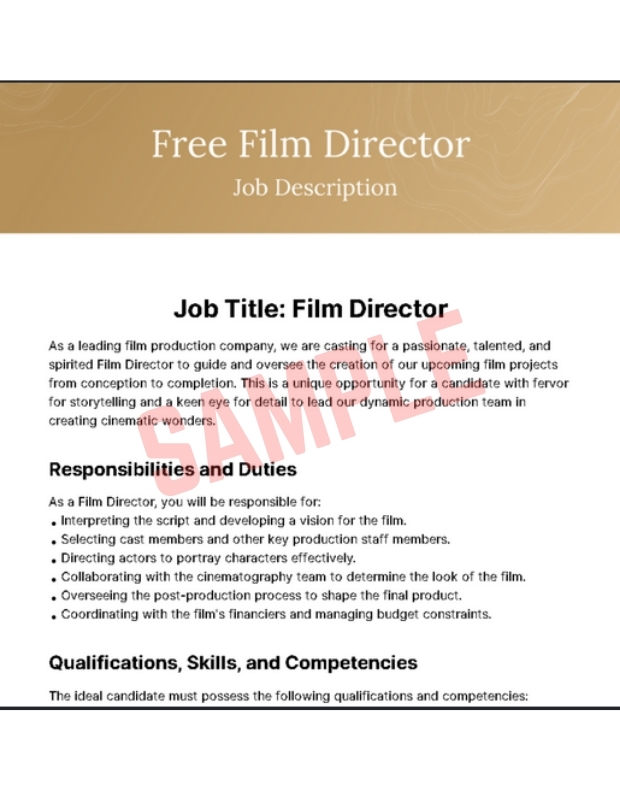Film Director Job Description Template