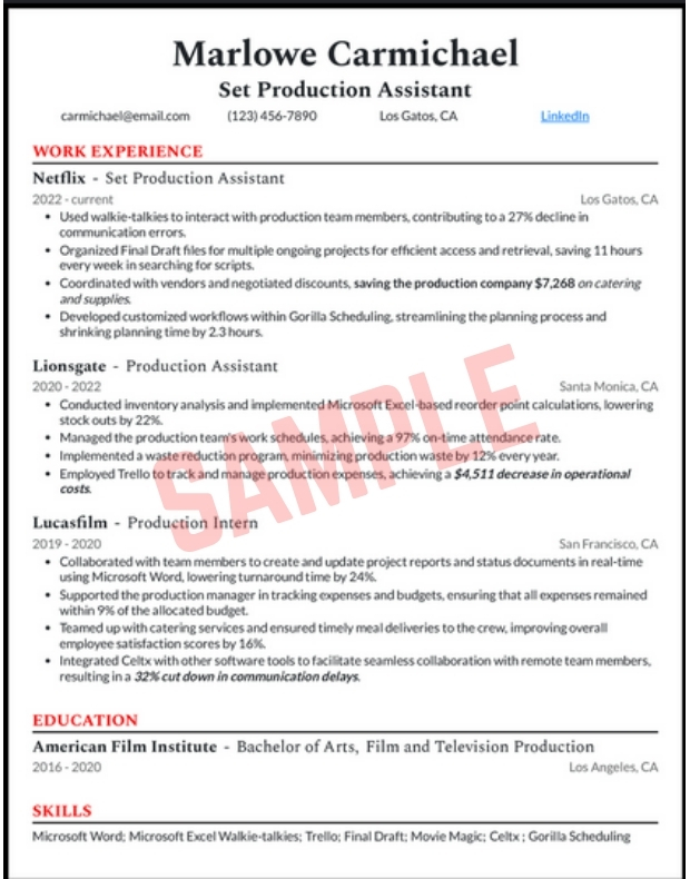 Film Production Assistant Job Description Template