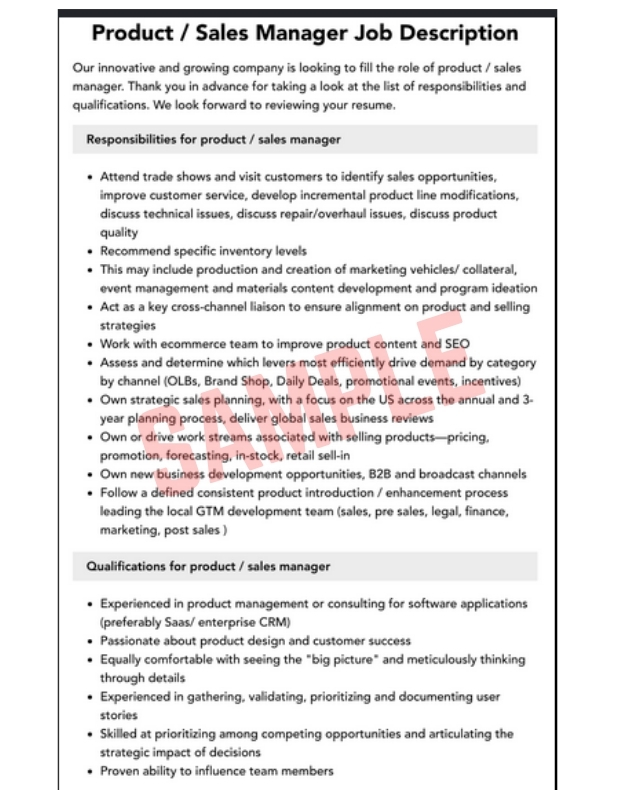Regional Sales Manager Job Description Template