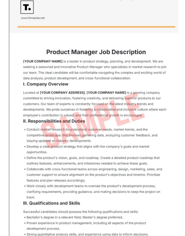 Site Manager Job Description Template