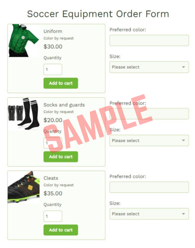 Sports Uniform Order Form Template